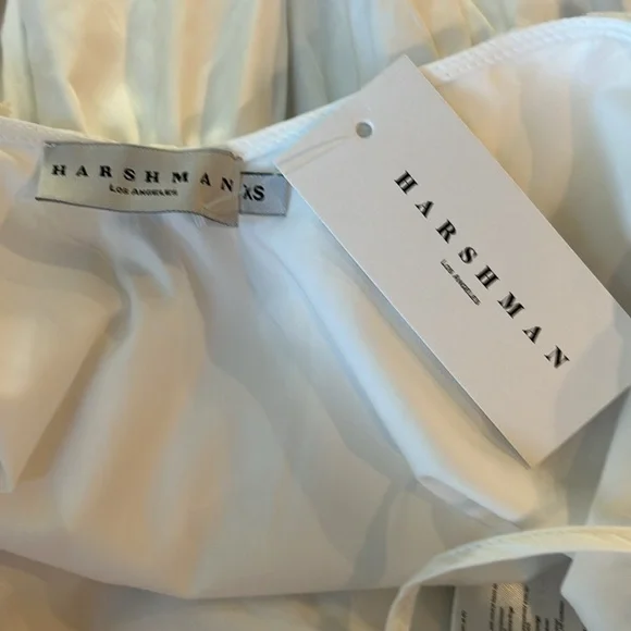 Harshman Amoret Peplum Blouse in White Size XS 100% Cotton NWT - Picture 8 of 11